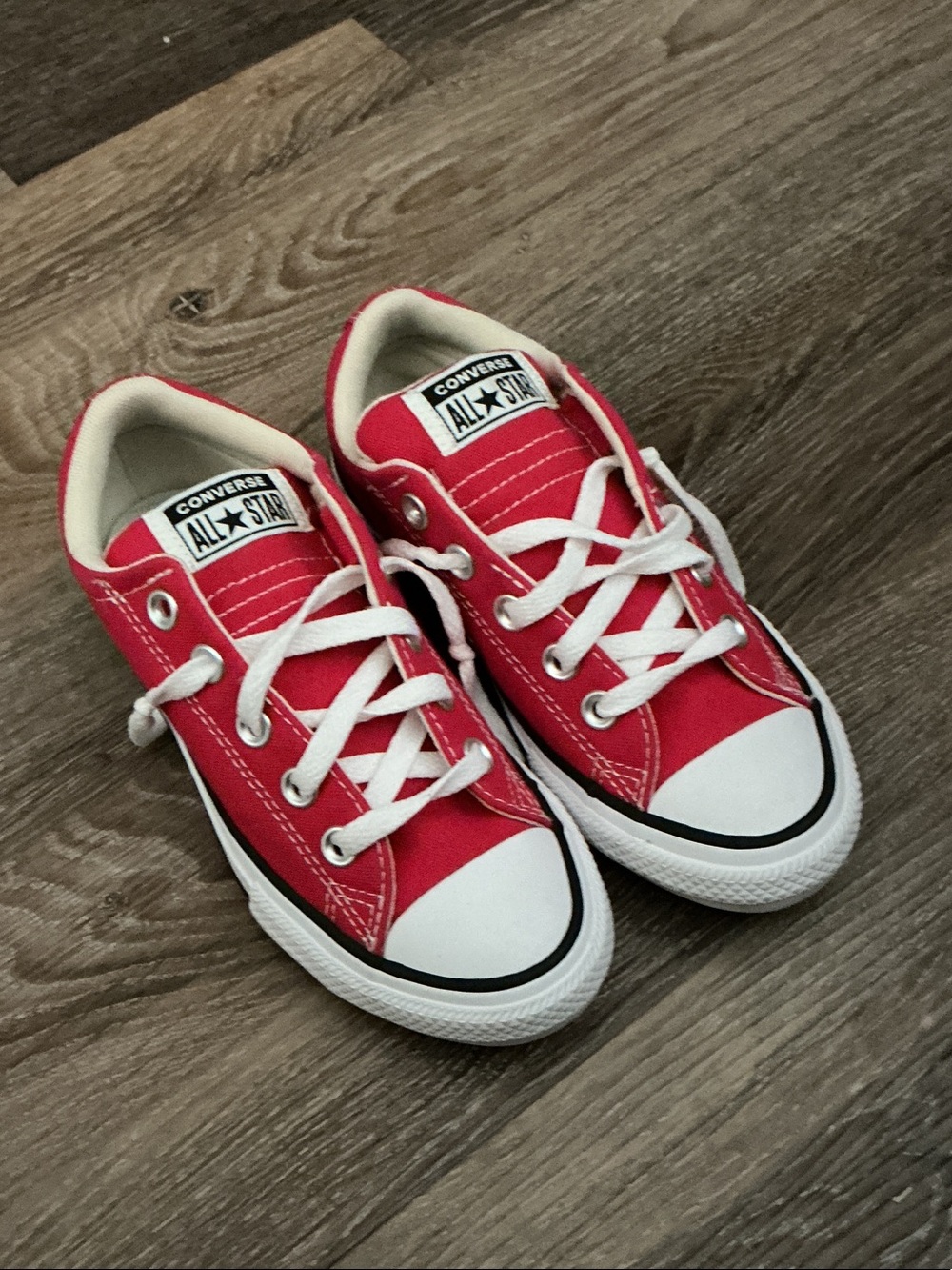 Converse Red Low Top Kids' Sneakers with White Accents